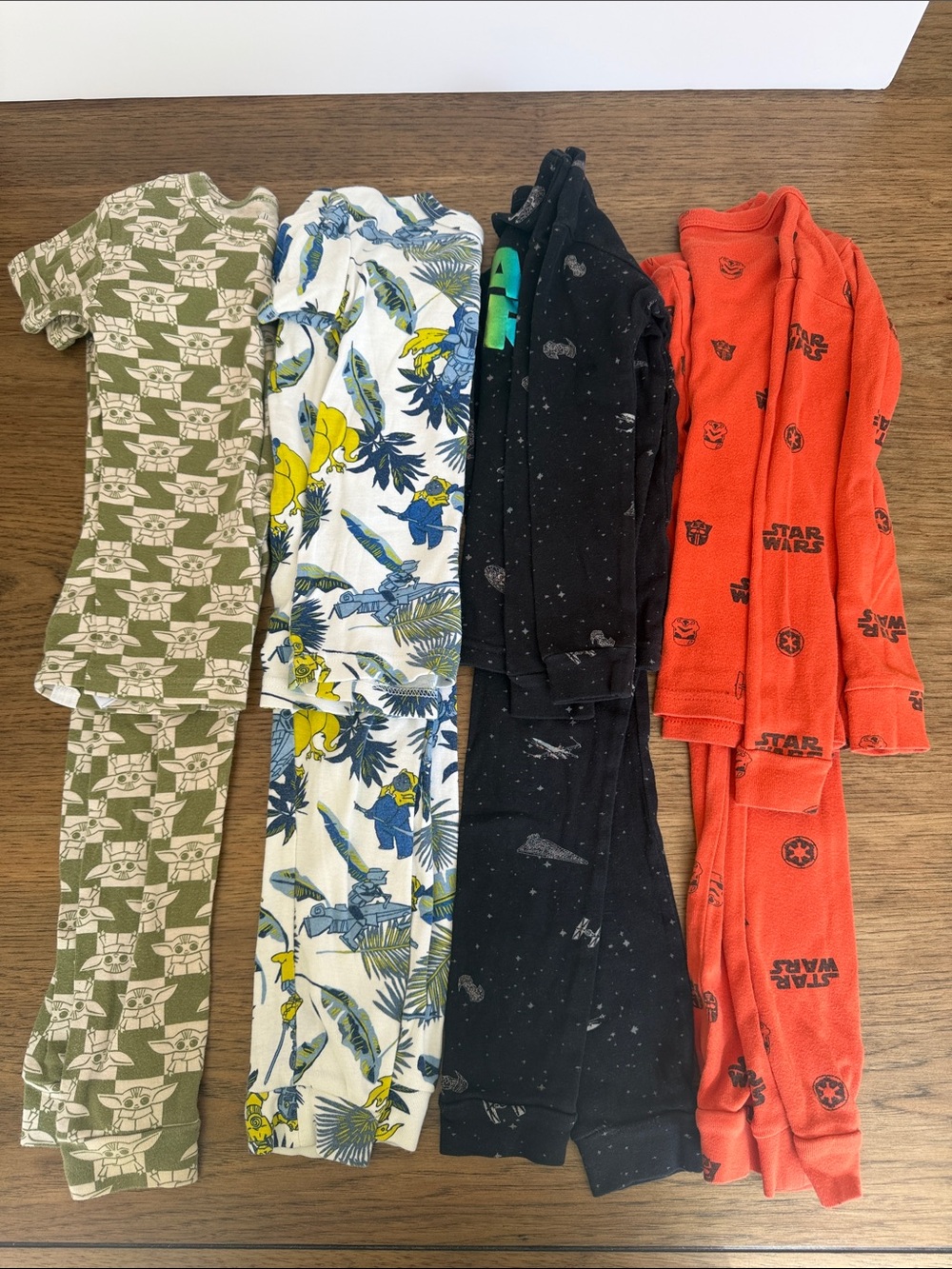Pack of 4 Star Wars Gap Boys Pajama Sets - Long sleeve and Short Sleeve Pants